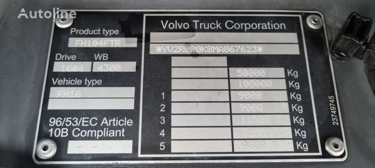 Volvo FH750 chassis truck