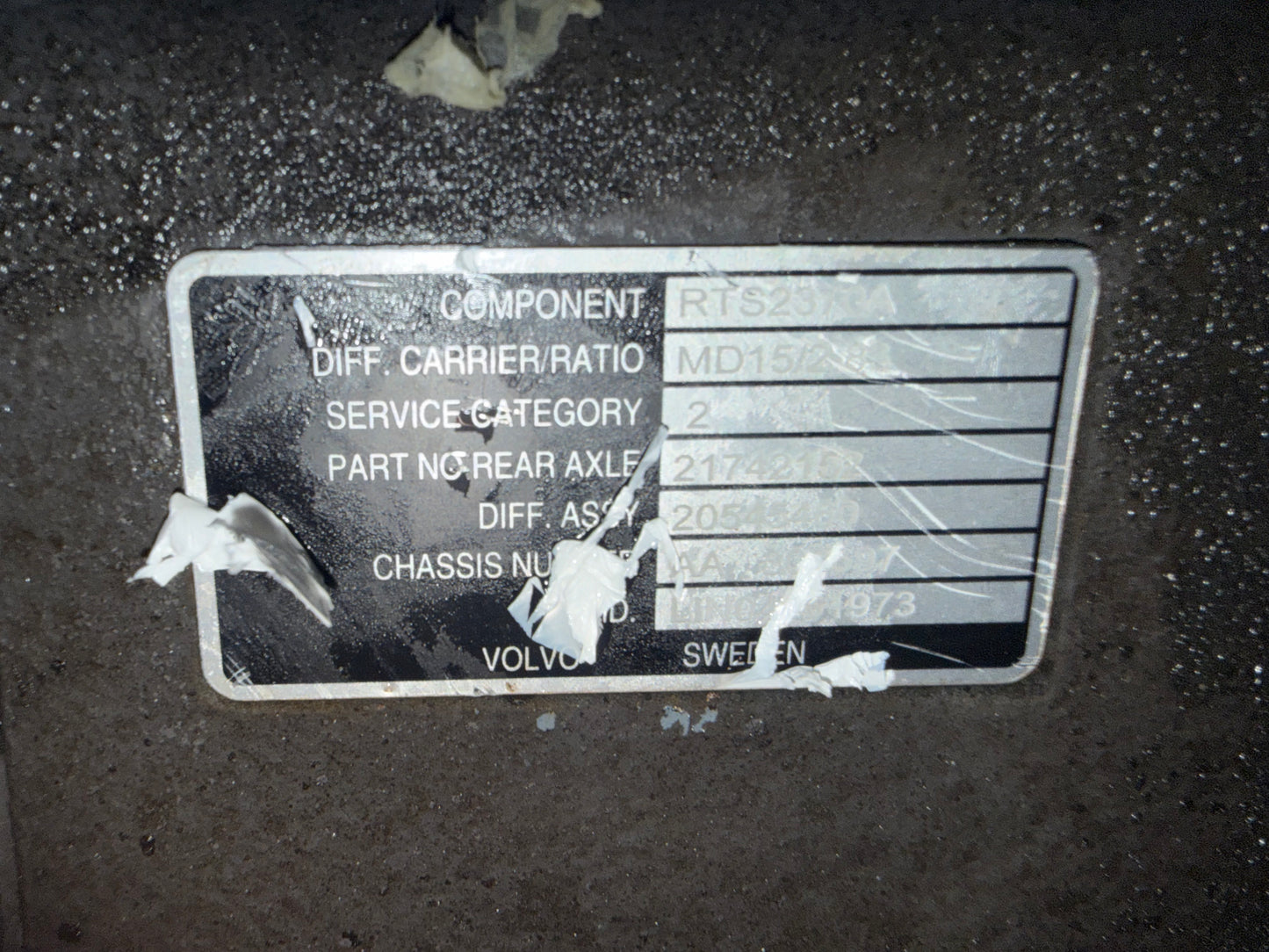 Volvo Rear Axle RTS2370A