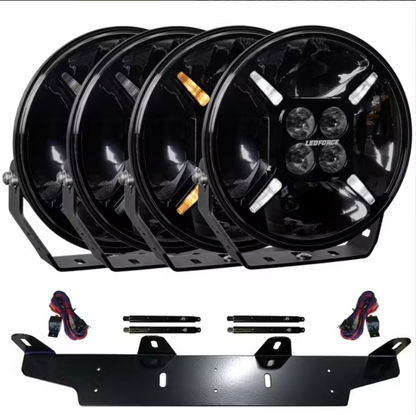 Lisävalopaketti 4 kpl LEDFORCE Apex 120W 4-PACK LED -lisävalot sis. lisävalotelineen, tukiraudat ja relejohtosarjan – 9–32V