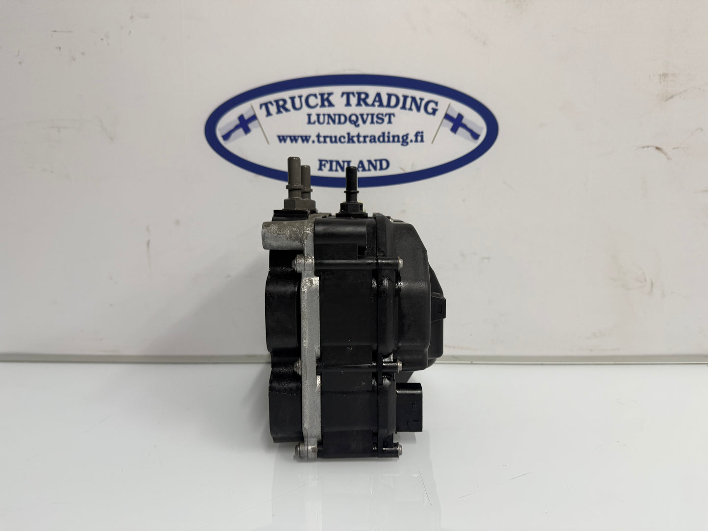 Volvo truck SCR AdBlue pump unit close-up