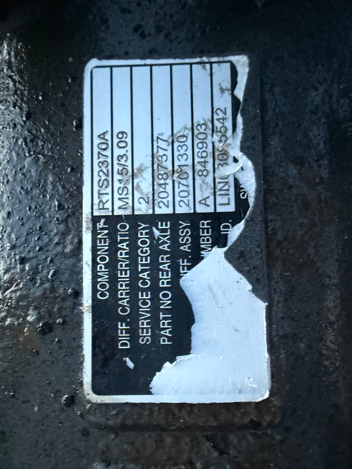 Volvo Rear Axle RTS2370A