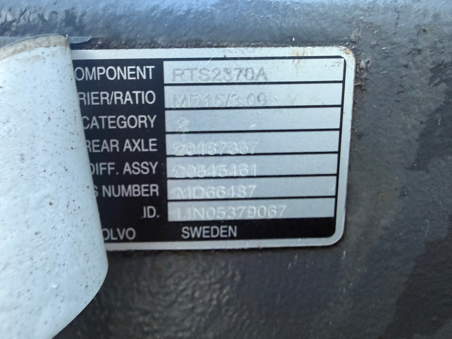 Volvo Rear Axle RTS2370A