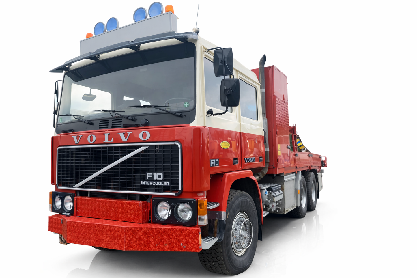 Volvo F10 6x6 with crane platform truck