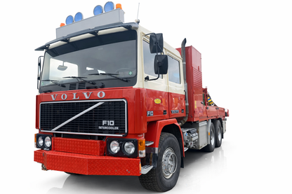 Volvo F10 6x6 with crane platform truck