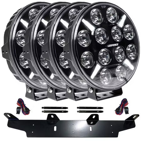 Extraljus paket 4 st LEDFORCE X-LED 120W inkl. hållare, stag och reläkabelsats